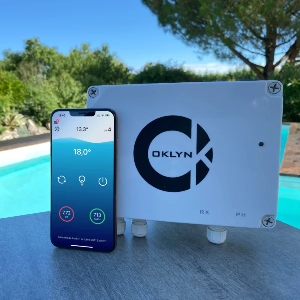 Coffret Piscine Connectée Oklyn Filtration + Analyse Ph RedOx